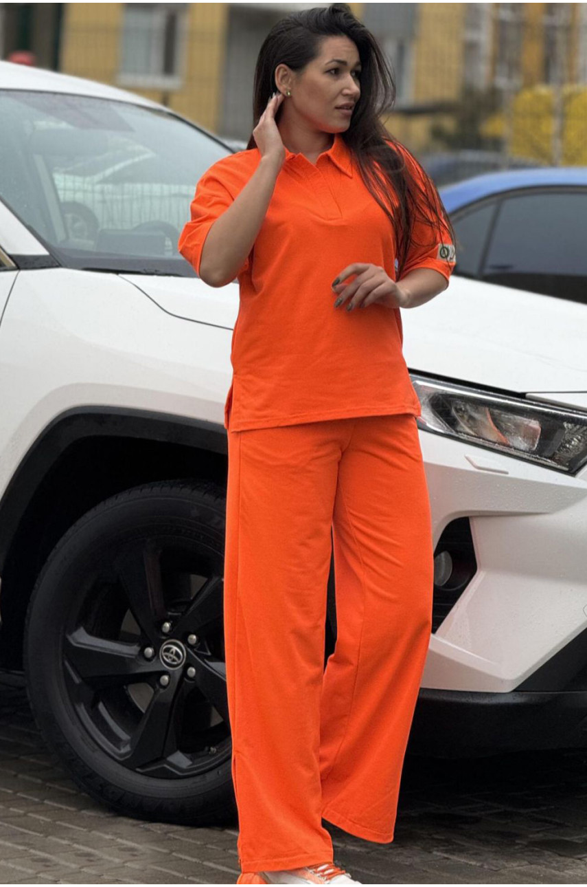 Спортивний костюм жіночий помаранчевого кольору 741 178350