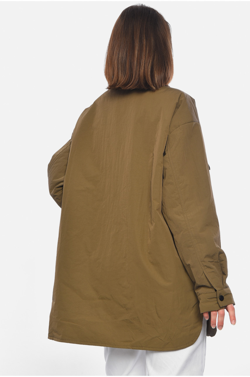 Вітрівка жіноча напівбатальна коричневого кольору 23178 178381