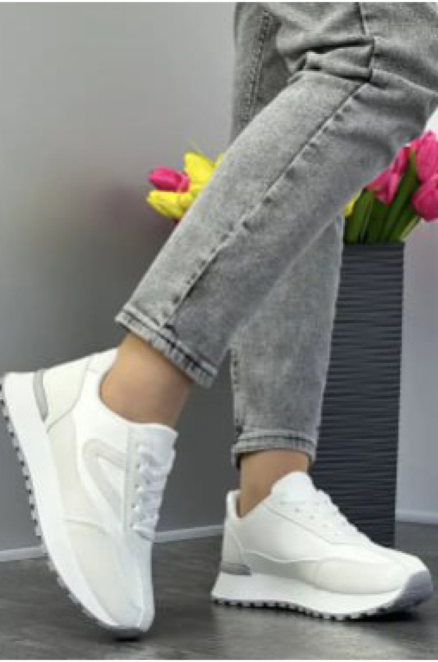 Кросівки жіночі бежевого кольору на шнурівці 191-323 178388