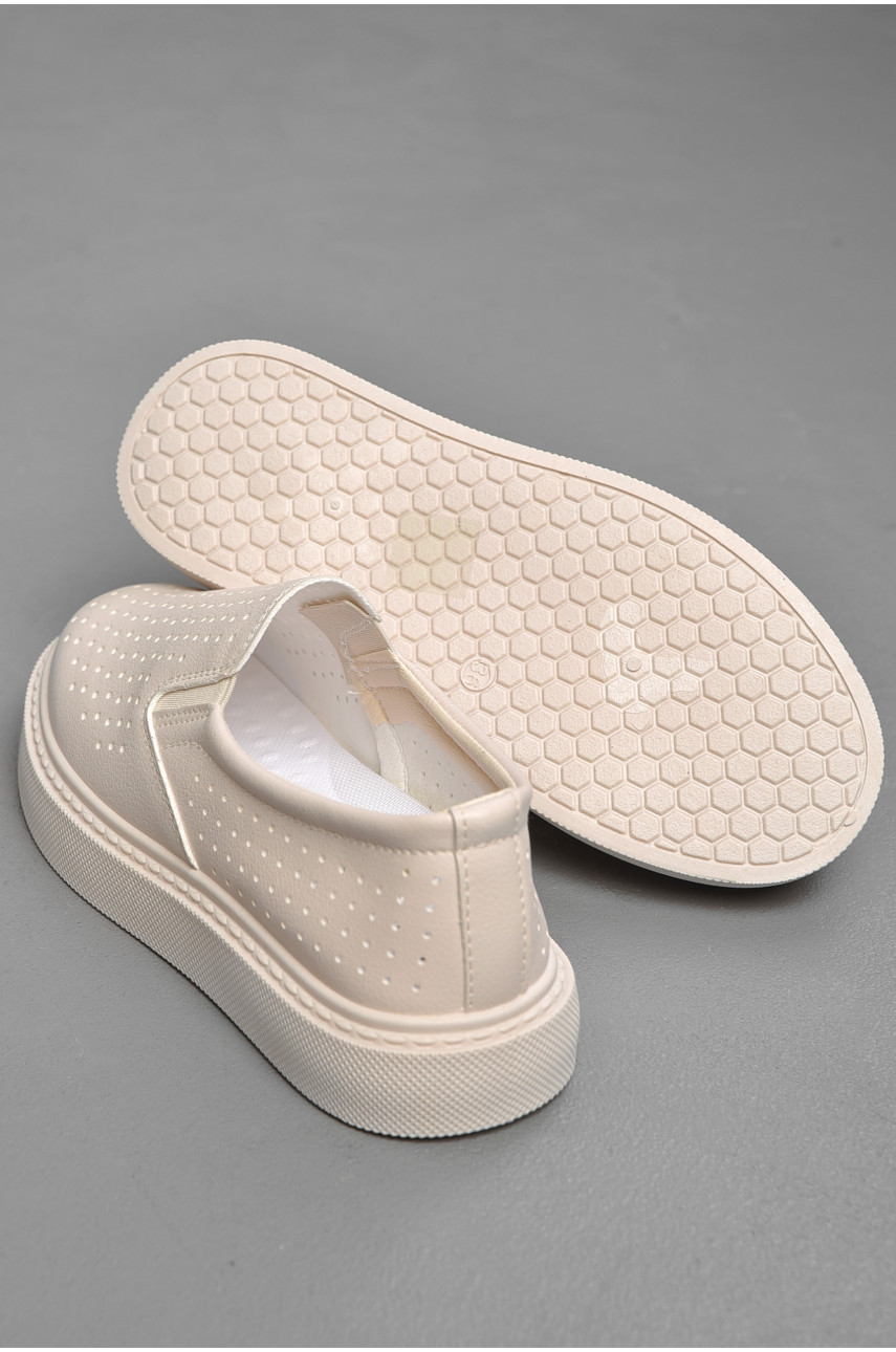 Слипоны женские светло-бежевого цвета 2024-88-3 178465 Слипоны женские светло-бежевого цвета 2024-88-3 178465