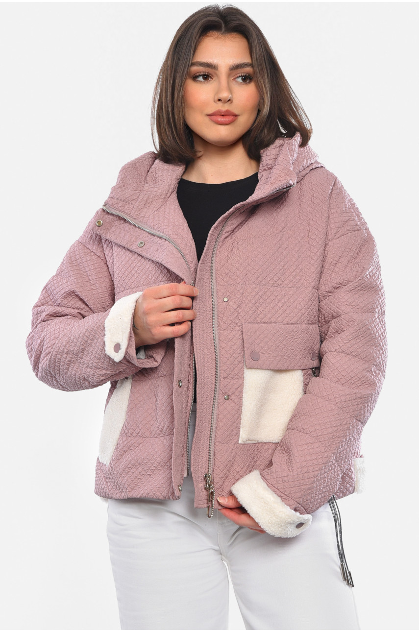 Куртка жіноча демісезонна рожевого кольору 936 178531