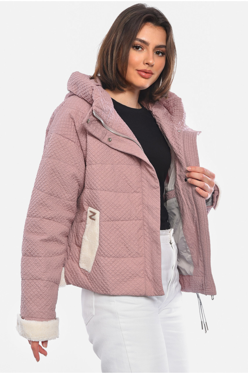 Куртка женская демисезонная розового цвета 936 178531