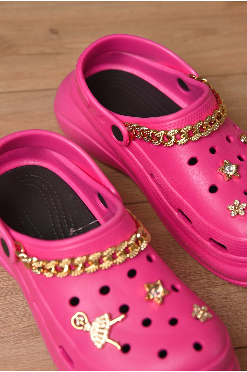 Крокси жіночі малинового кольору 178537