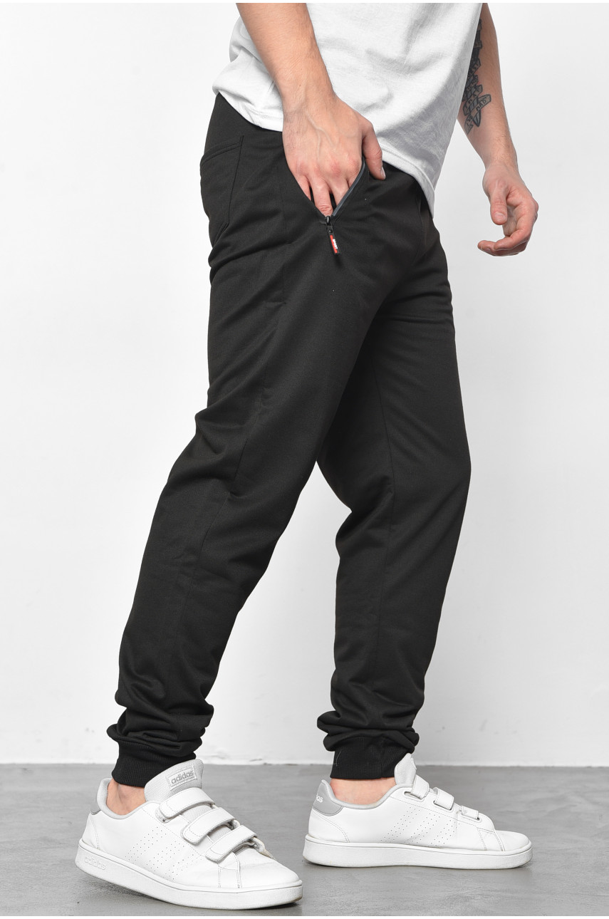 Спортивные штаны мужские черного цвета 2076-10 178566