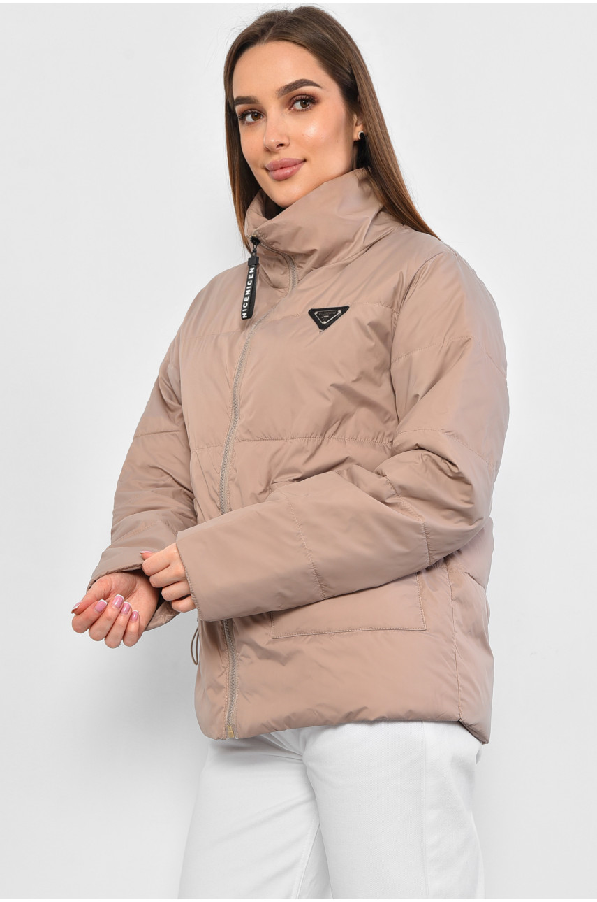 Куртка жіноча демісезонна бежевого кольору 100 178577