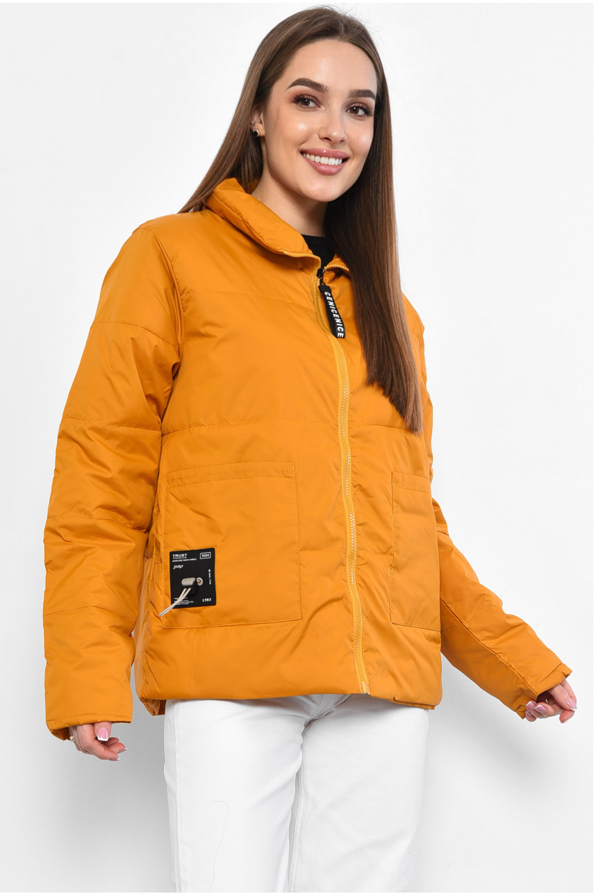 Куртка женская демисезонная горчичного цвета 100 178578