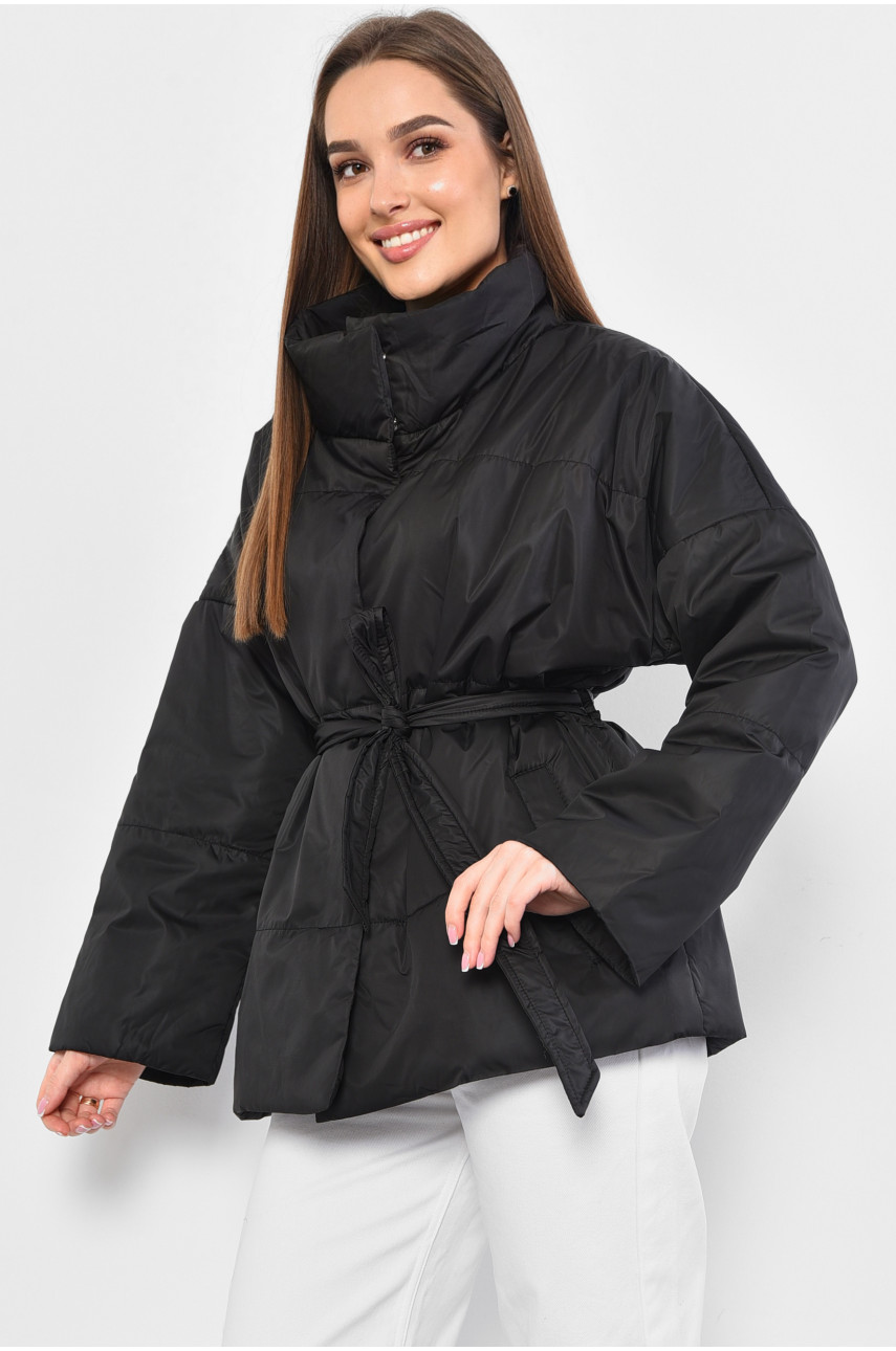 Куртка жіноча демісезонна чорного кольору 002 178580