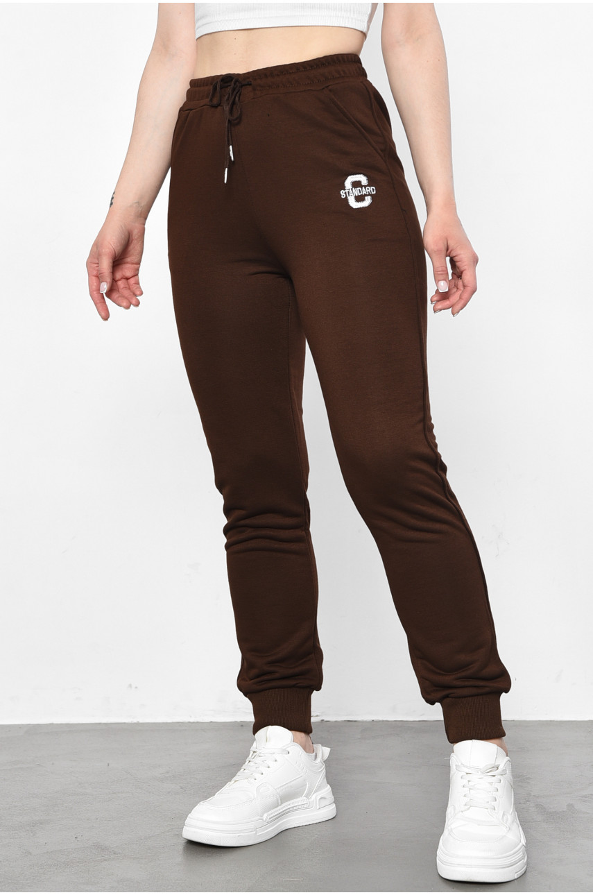 Спортивные штаны женские коричневого цвета 8523 178605