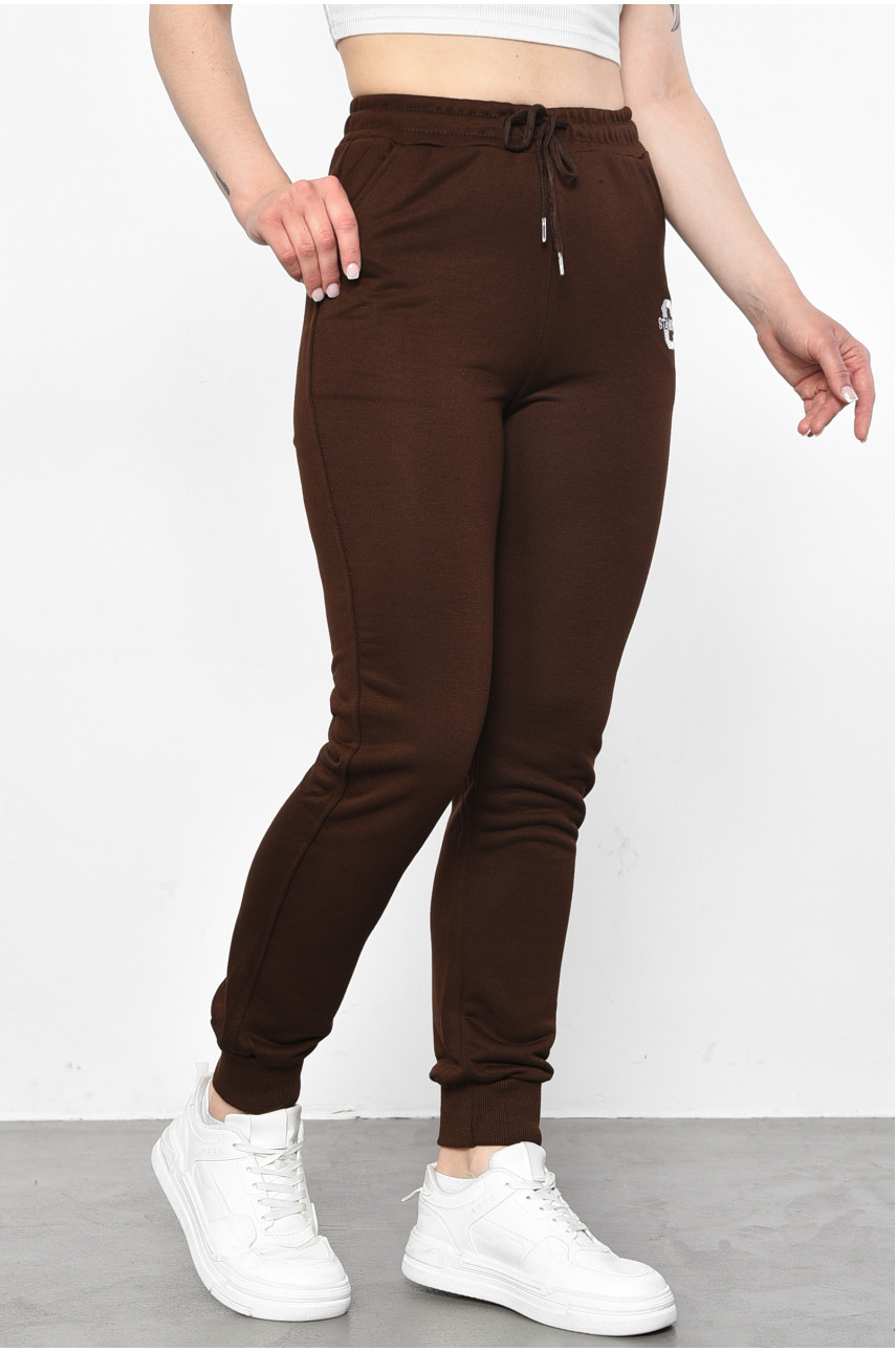 Спортивные штаны женские коричневого цвета 8523 178605