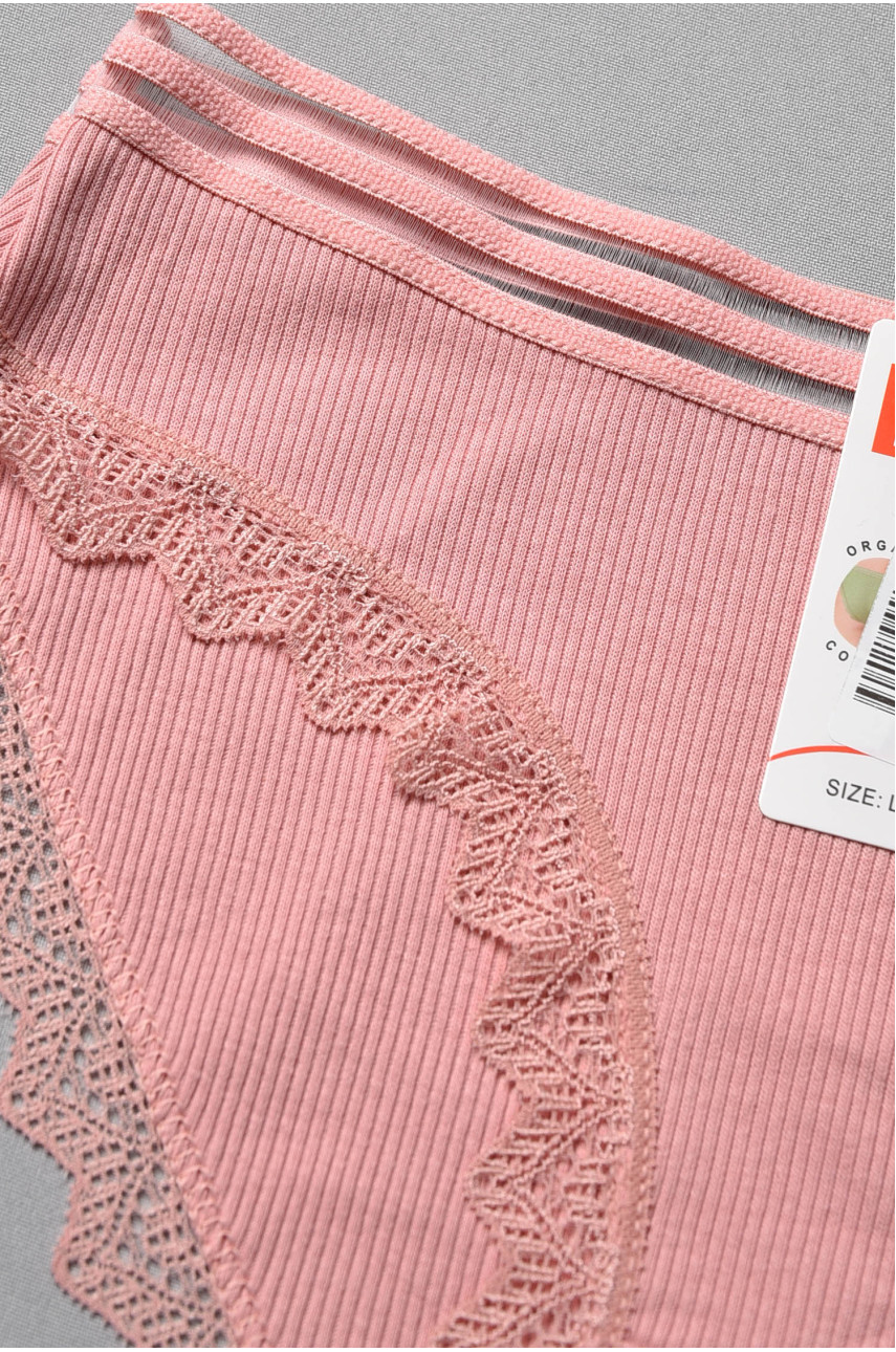 Труси жіночі в рубчик рожевого кольору 7724 178620 Труси жіночі в рубчик рожевого кольору 7724 178620