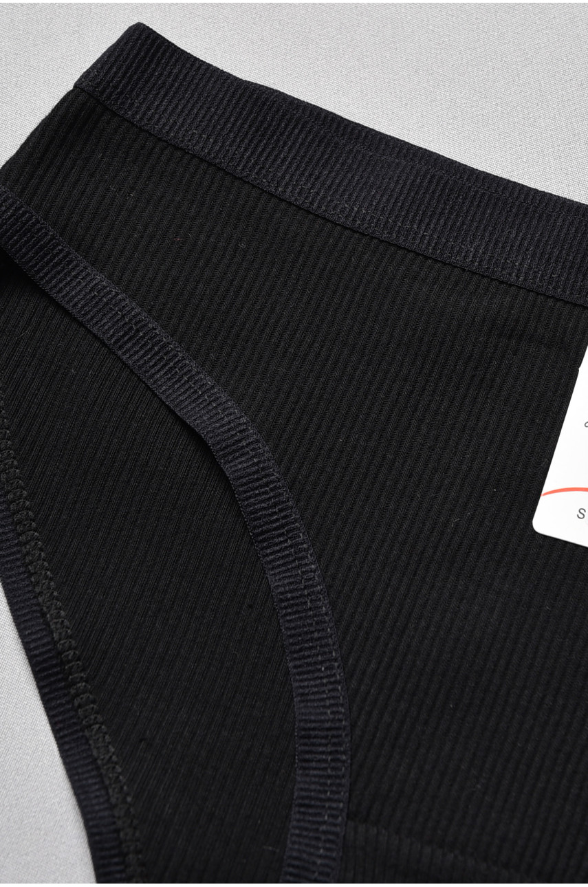 Труси жіночі в рубчик чорного кольору 8857 178627 Труси жіночі в рубчик чорного кольору 8857 178627