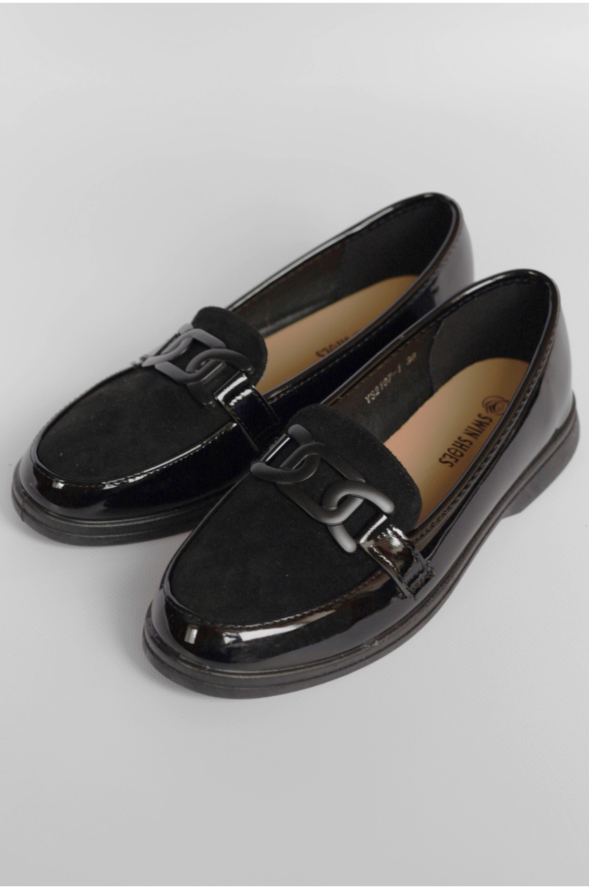 Туфли-лоферы женские черного цвета JН2107-1 178677