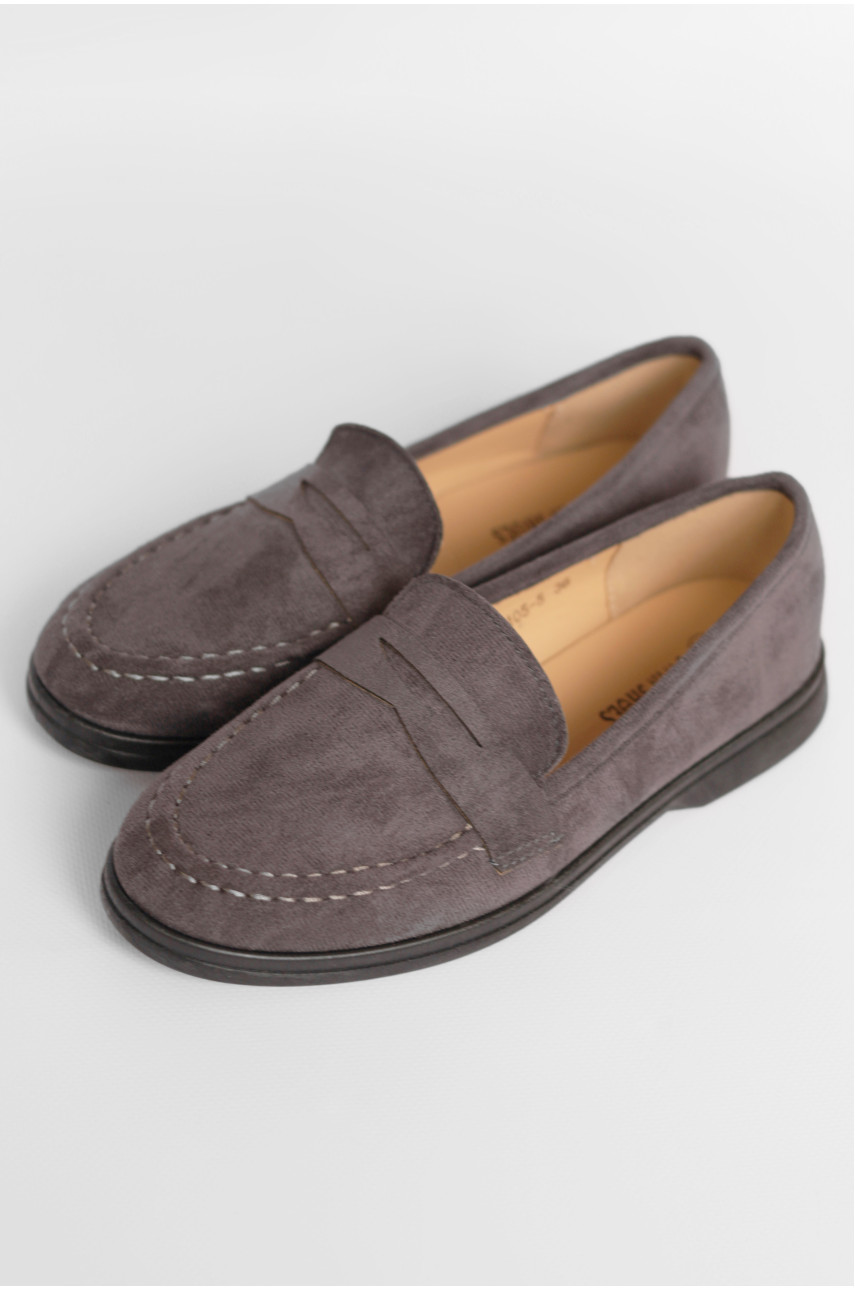 Туфли-лоферы женские серого цвета JН2105-5 178681
