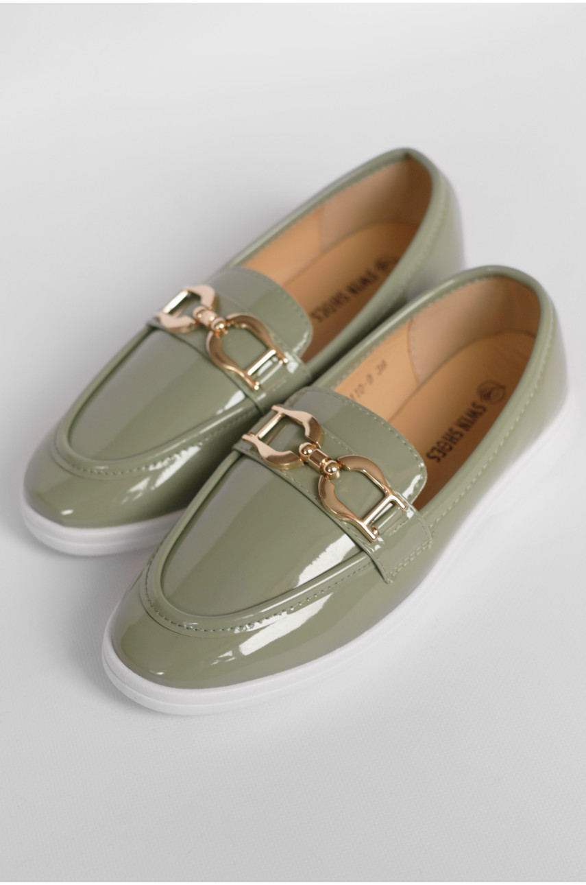 Туфли-лоферы женские оливкового цвета JН2110-9 178683