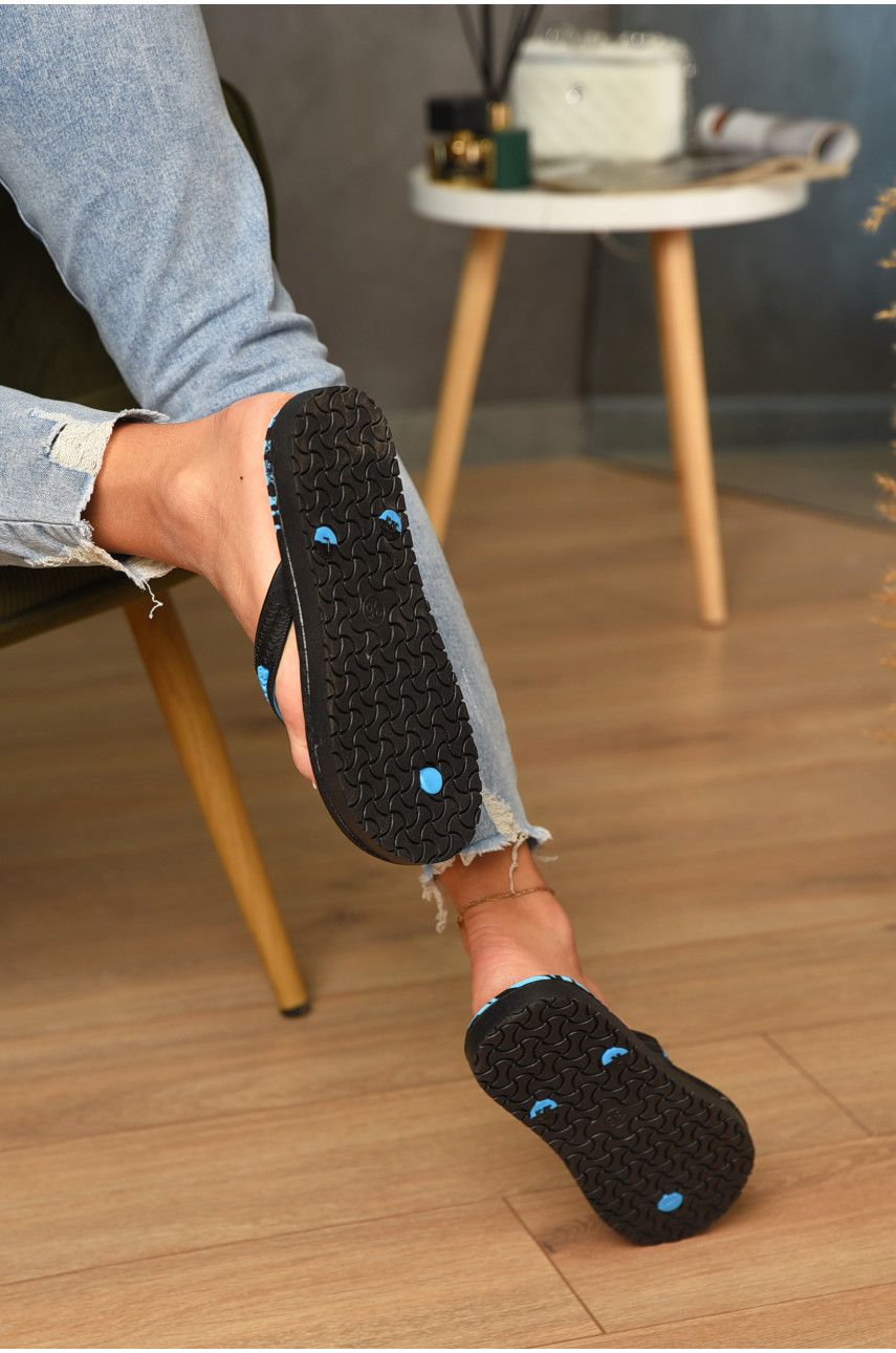 Вьетнамки женские пена черно-голубого цвета 2002-23 178689