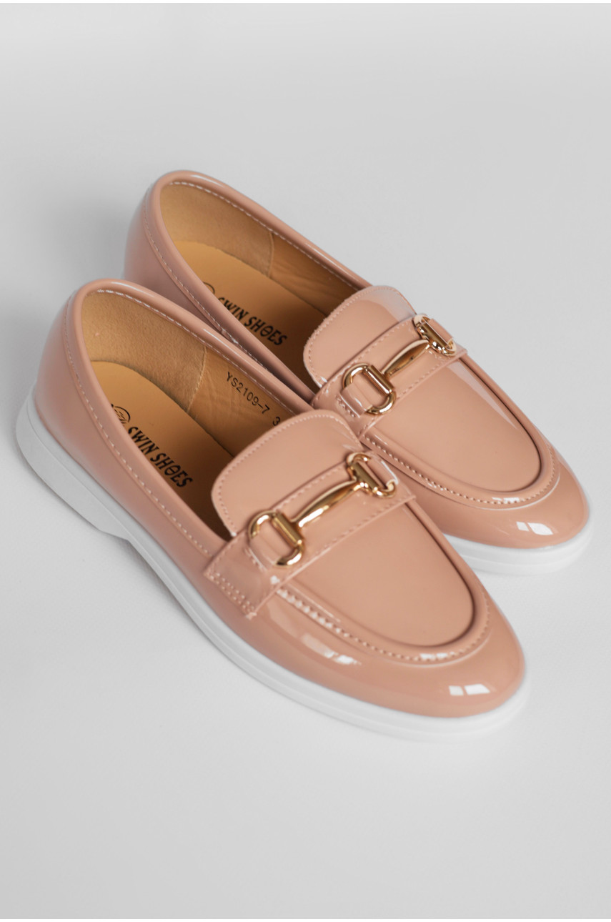 Туфли-лоферы женские светло-розового цвета JН2109-7 178761