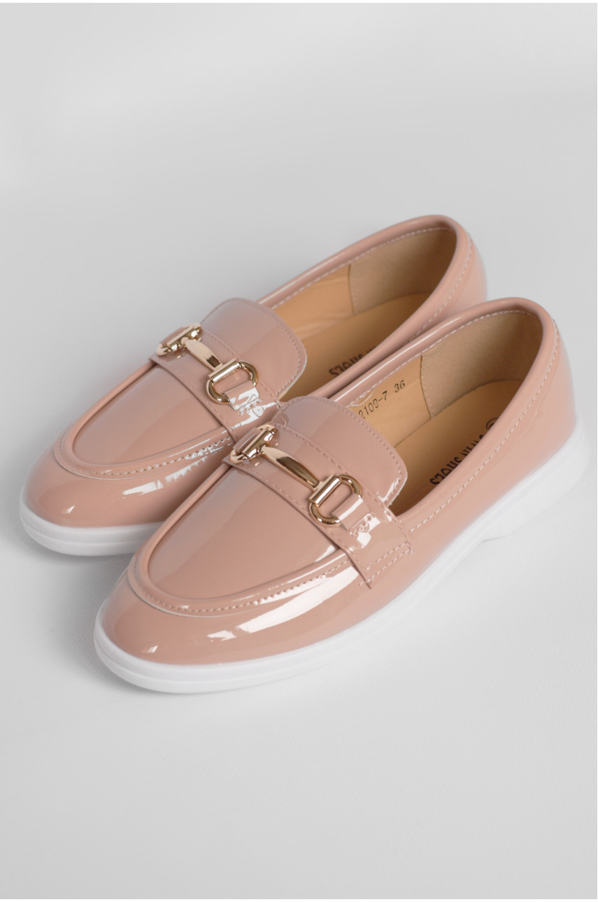 Туфли-лоферы женские светло-розового цвета JН2109-7 178761