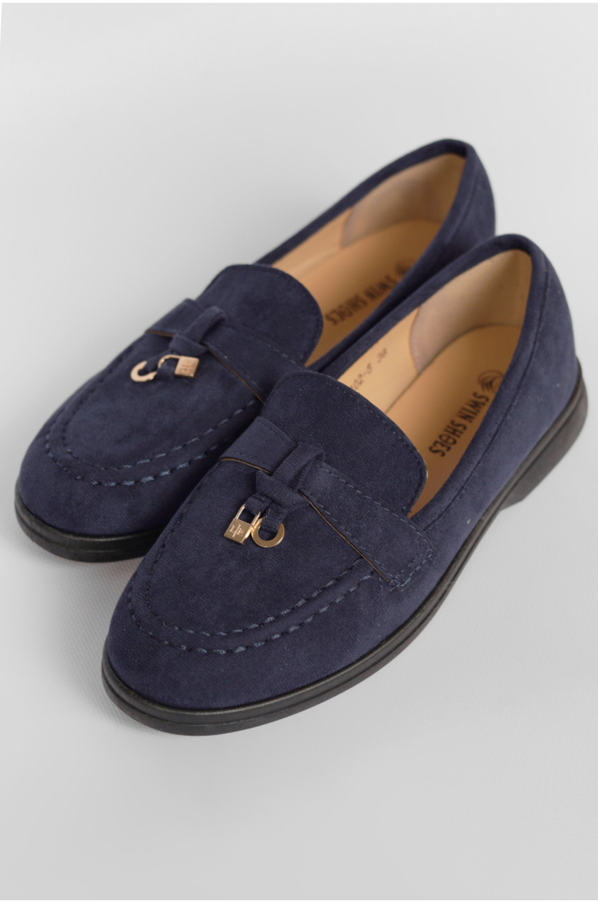 Туфли-лоферы женские темно-синего цвета JН2102-5 178763