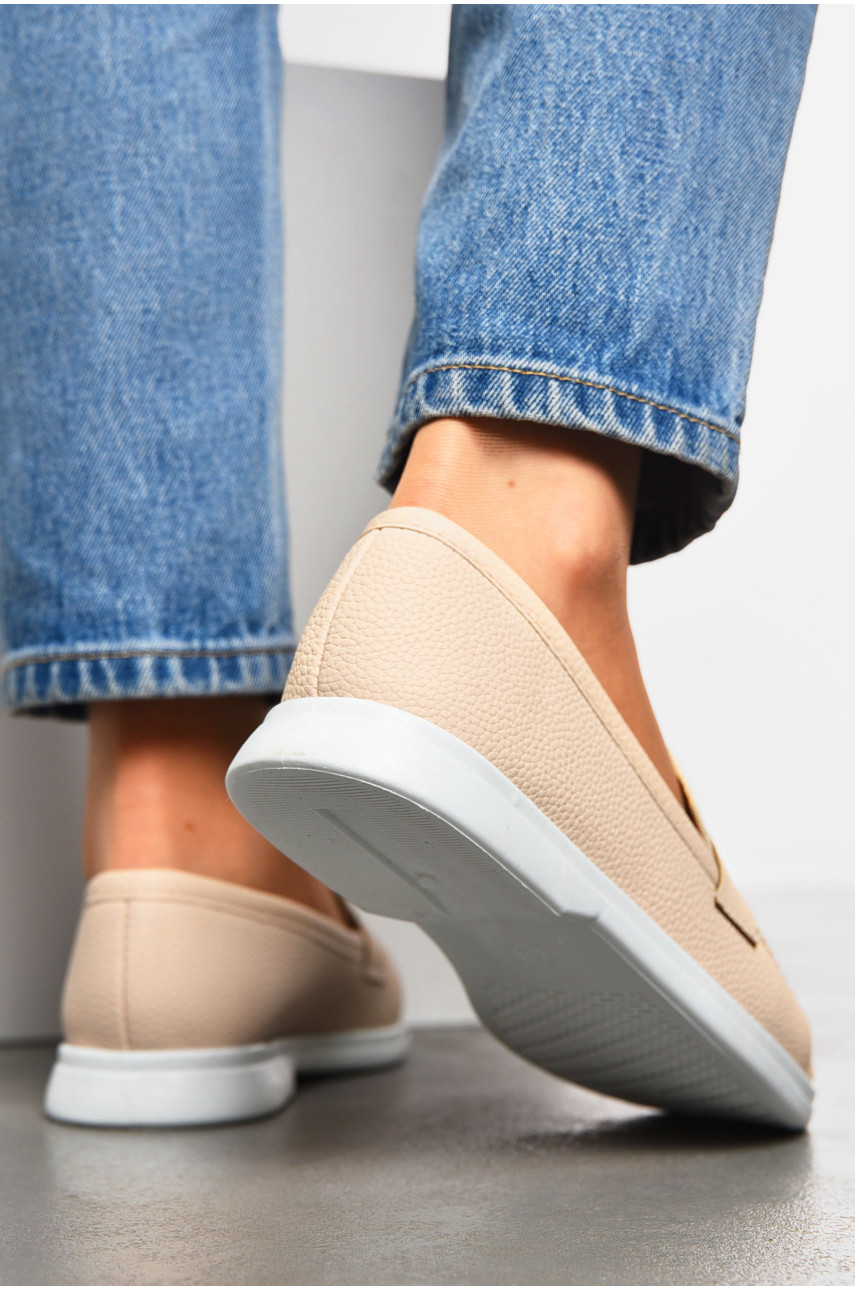 Туфлі-лофери жіночі світло-бежевого кольору JН2105-2 178764