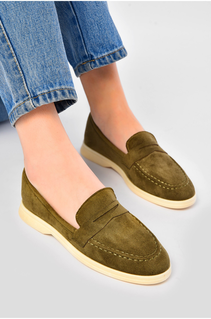Туфлі-лофери жіночі кольору хакі JН2105-6 178781