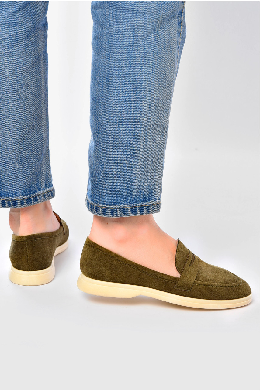 Туфлі-лофери жіночі кольору хакі JН2105-6 178781