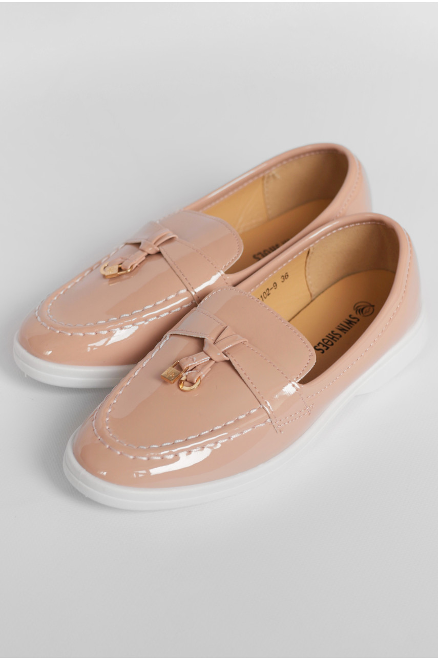 Туфли-лоферы женские светло-розового цвета JН2102-9 178786