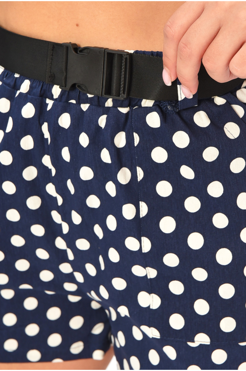 Шорты женские с принтом синего цвета 013 178909