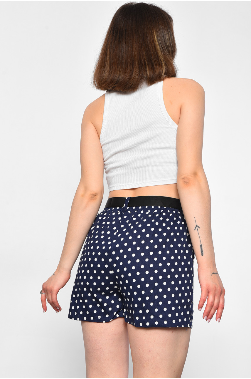 Шорты женские с принтом темно-синего цвета 013 178913