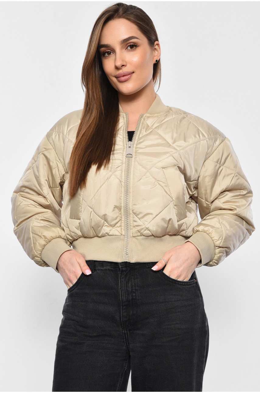 Куртка жіноча демісезонна бежевого кольору 5642 178956