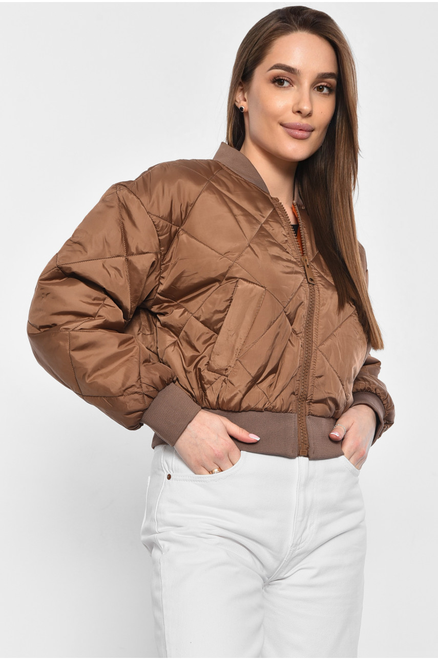 Куртка жіноча демісезонна коричневого кольору 5642 178957