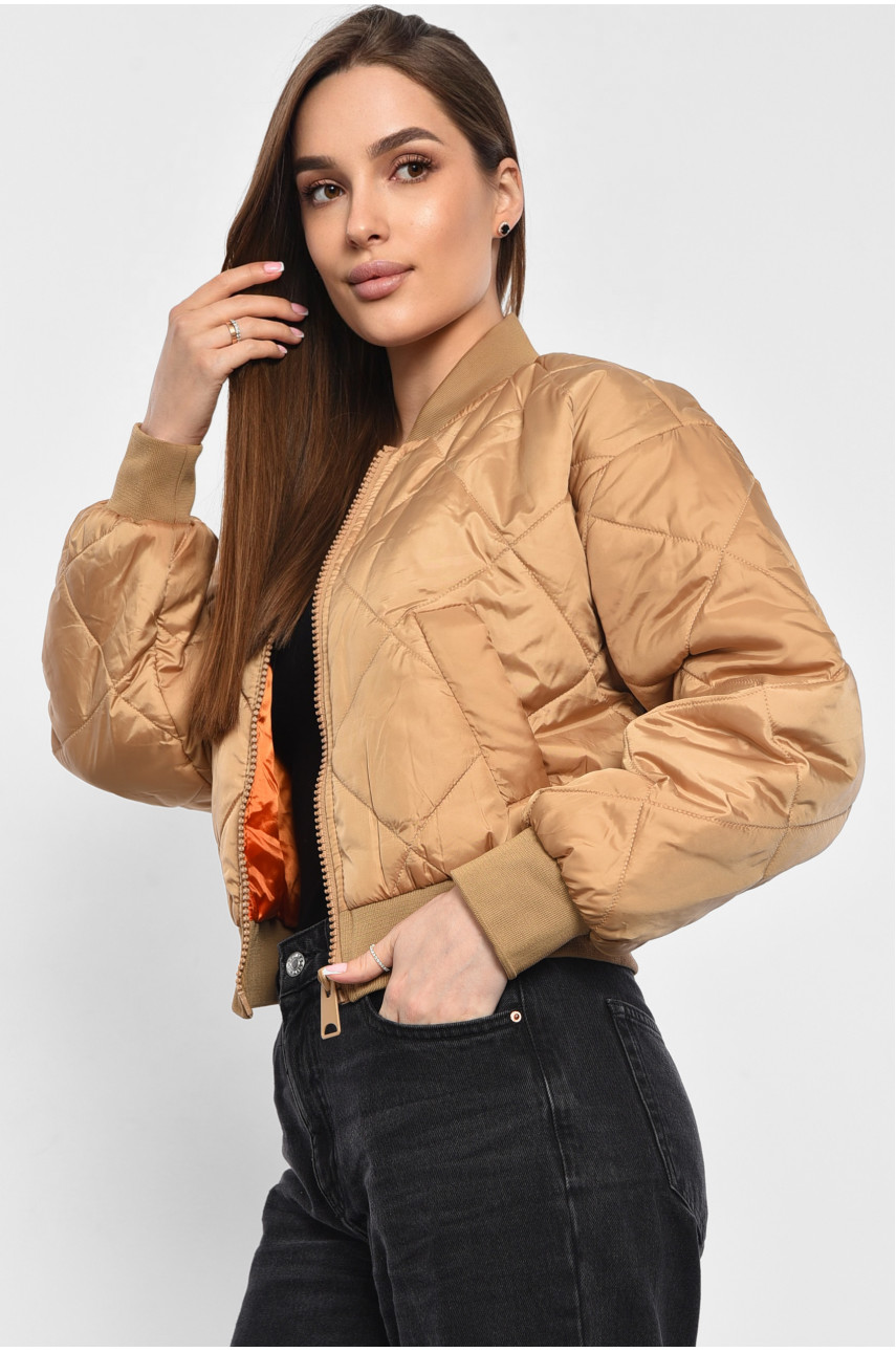Куртка женская демисезонная светло-коричневого цвета 5642 178959