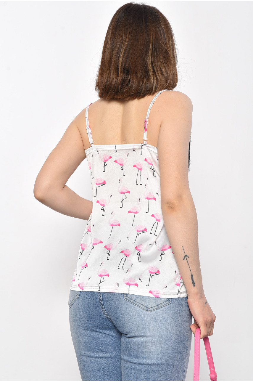 Майка женская с кружевом белого цвета 709 179063