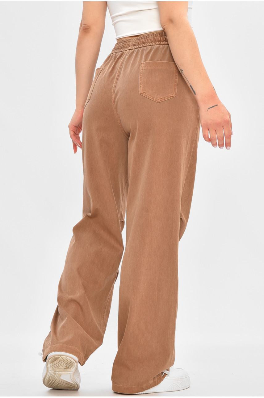 Штаны женские полубатальные темно-бежевого цвета 561-6 179102