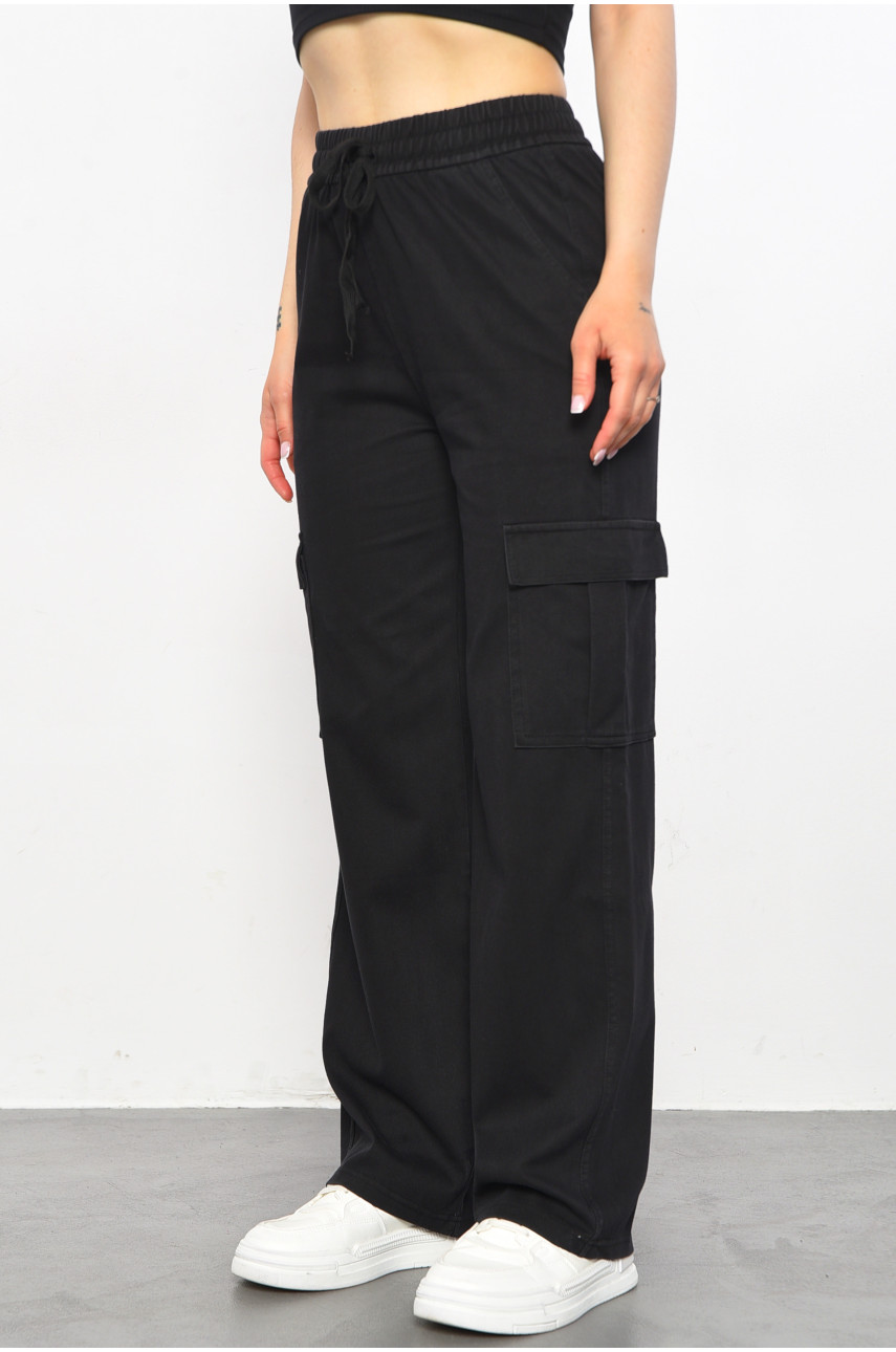 Штани жіночі напівбатальні чорного кольору 560-4 179106