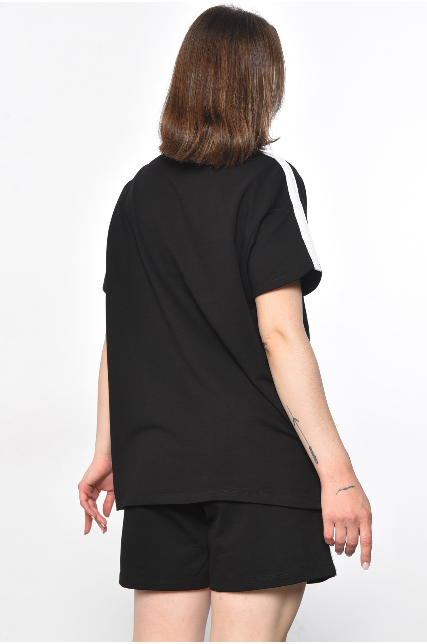 Спортивный костюм женский черного цвета 3011 179144