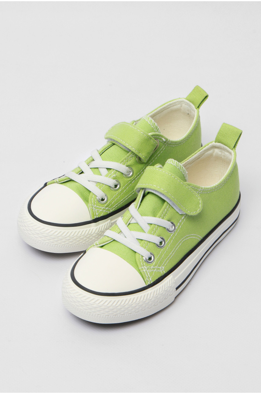 Кеди дитячі салатового кольору однотонні текстиль 8005-7 179156