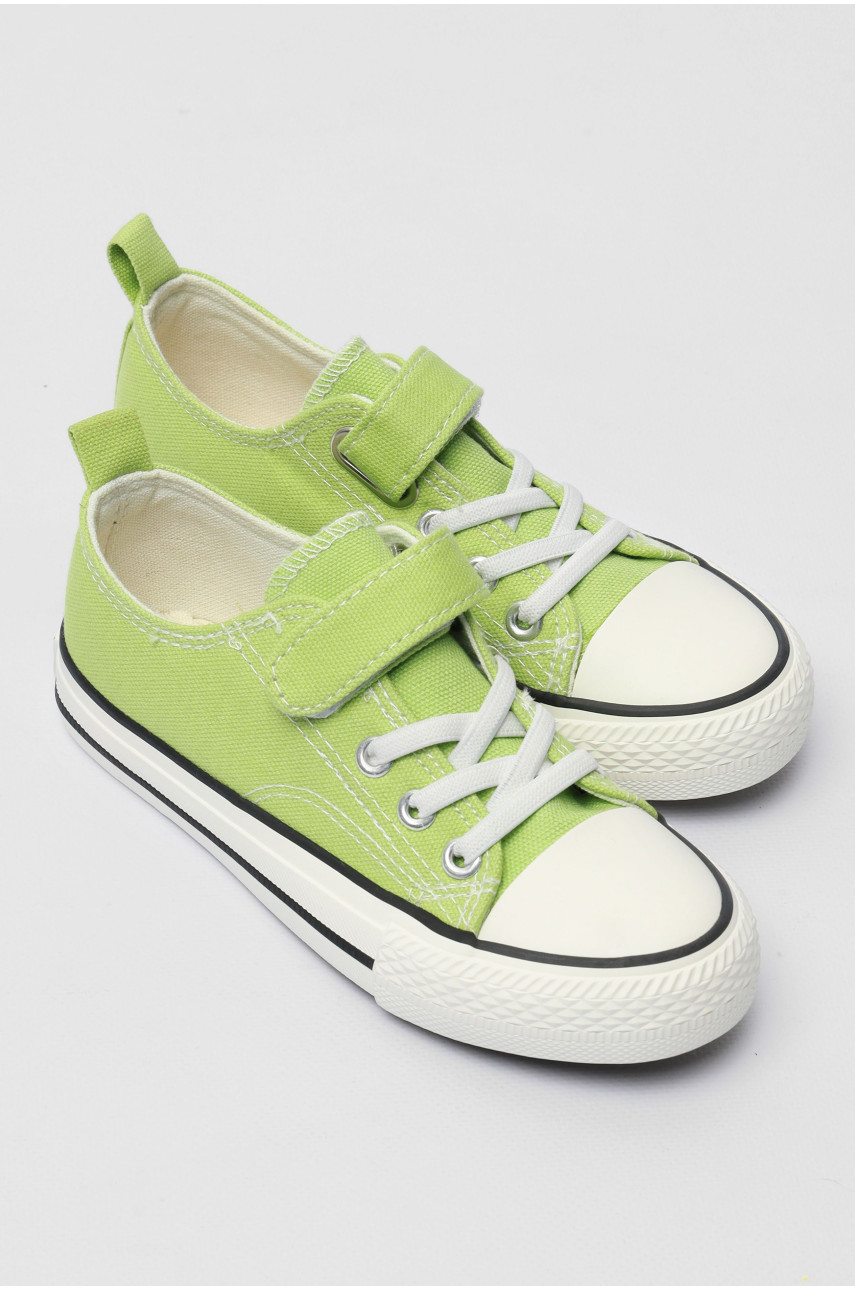 Кеди дитячі салатового кольору однотонні текстиль 8005-7 179156