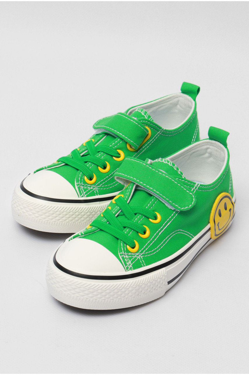 Кеды детские зеленого цвета однотонные текстиль 1091-3 179159 Кеды детские зеленого цвета однотонные текстиль 1091-3 179159