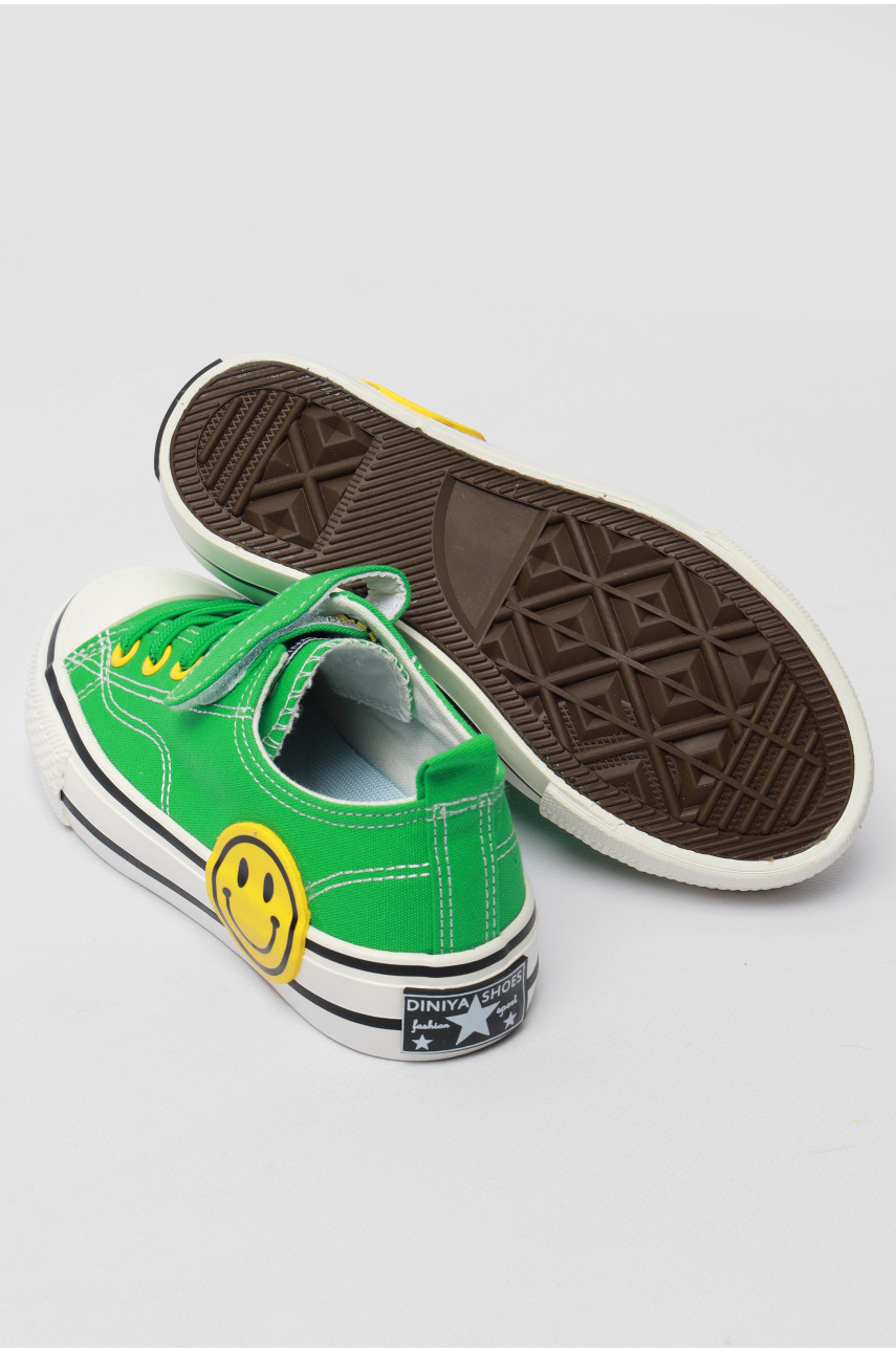 Кеды детские зеленого цвета однотонные текстиль 1091-3 179159 Кеды детские зеленого цвета однотонные текстиль 1091-3 179159