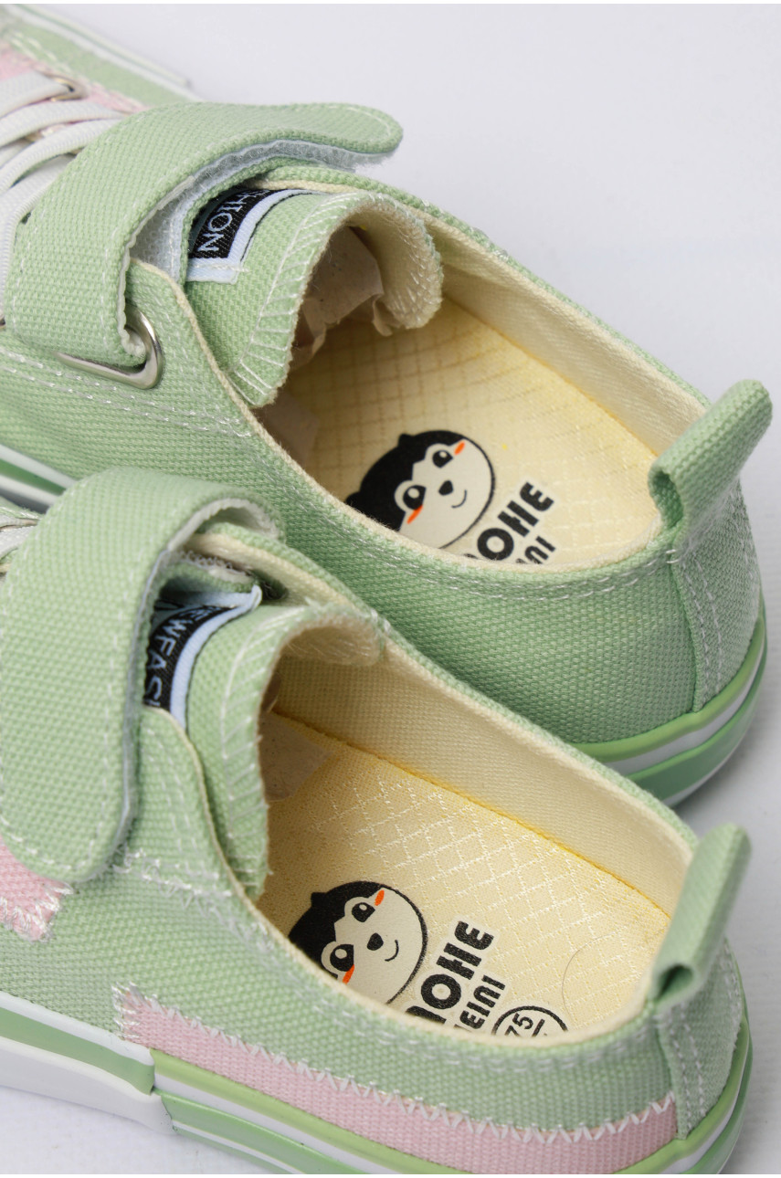 Кеди дитячі м`ятного кольору текстиль 1220-3 179185
