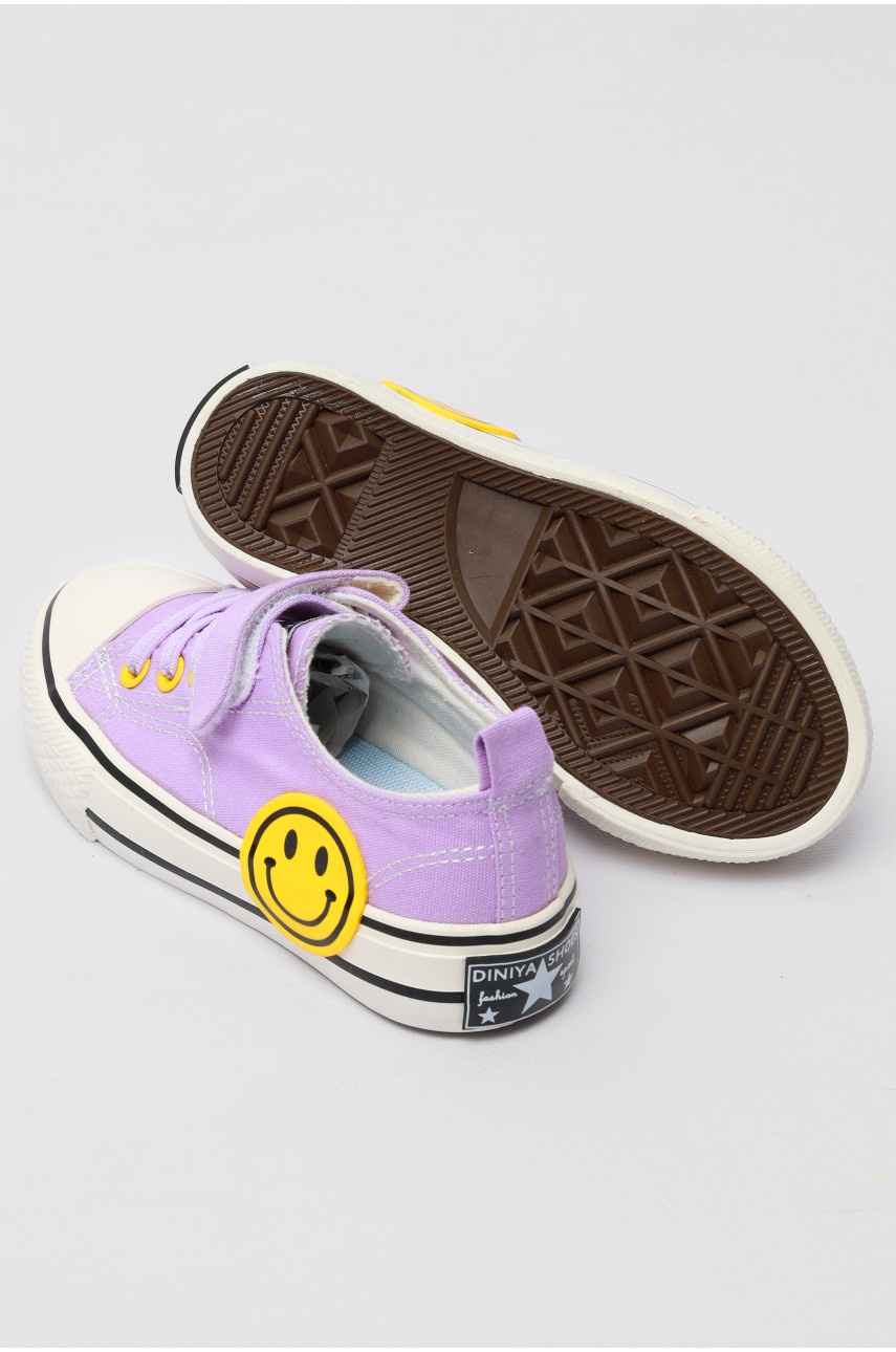 Кеди дитячі бузкового кольору текстиль 2091-2 179189