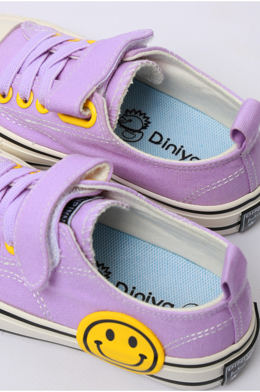 Кеди дитячі бузкового кольору текстиль 2091-2 179189