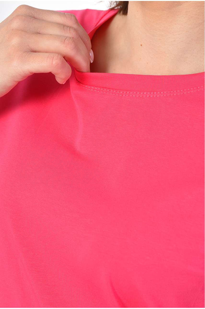 Футболка женская однотонная малинового цвета 3333 179200 Футболка женская однотонная малинового цвета 3333 179200