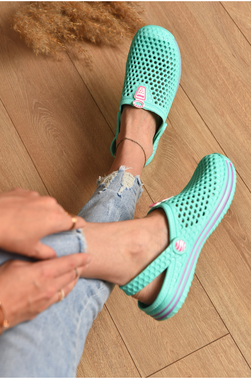 Кроксы женские мятного цвета 106 179217