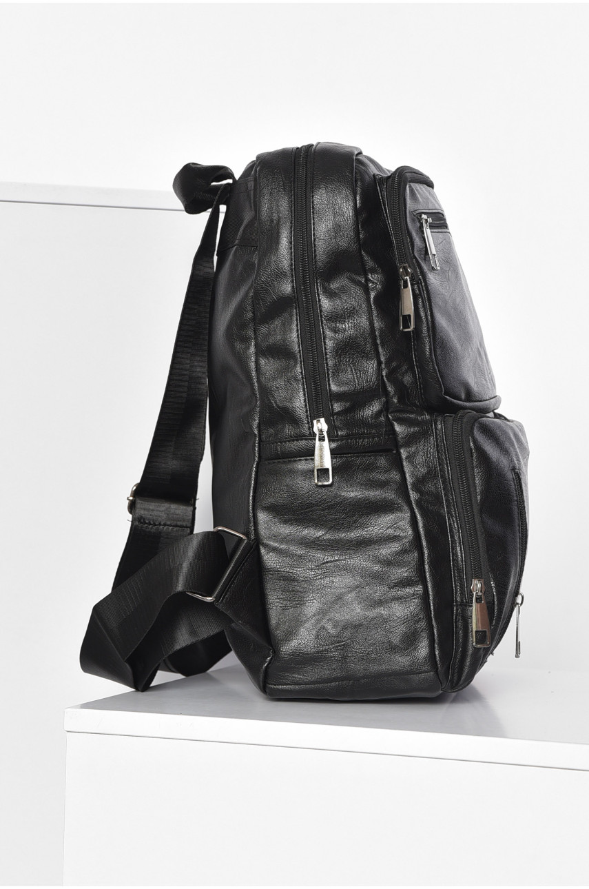 Рюкзак чоловічий з екошкіри чорного кольору 450 179276