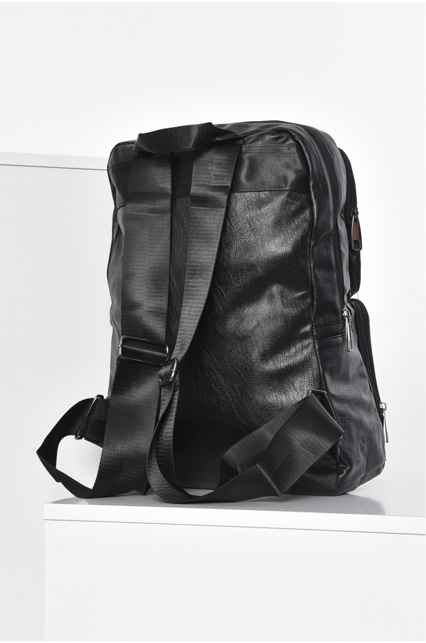 Рюкзак чоловічий з екошкіри чорного кольору 450 179276