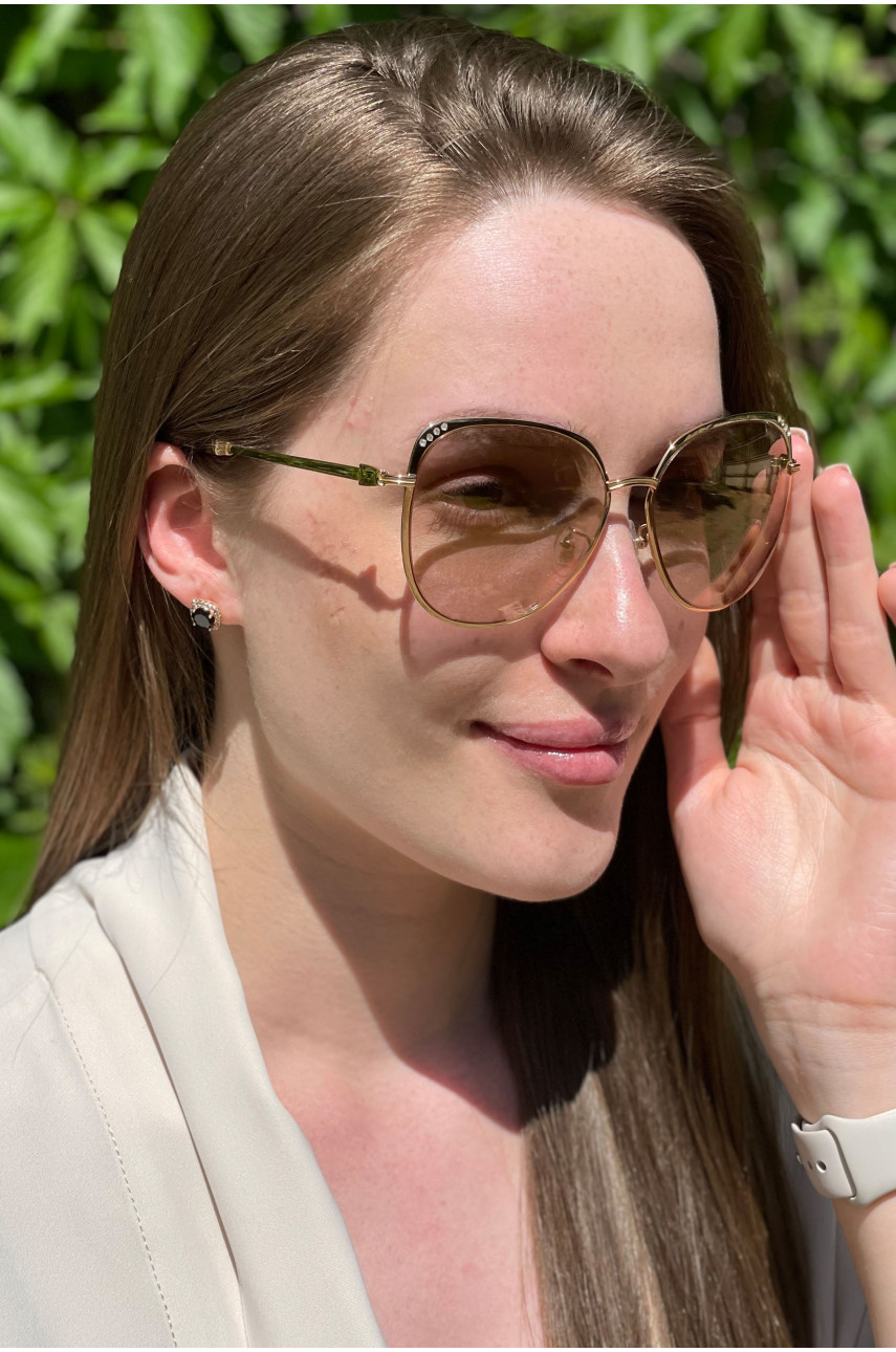 Очки женские золотистого цвета 66-45 179396 Очки женские золотистого цвета 66-45 179396