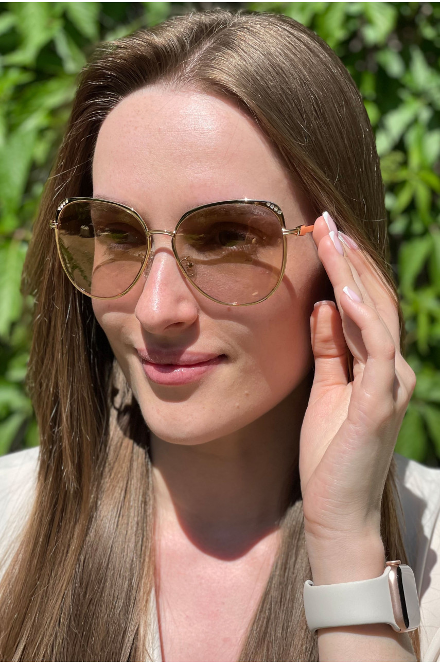 Очки женские золотистого цвета 66-45 179396 Очки женские золотистого цвета 66-45 179396