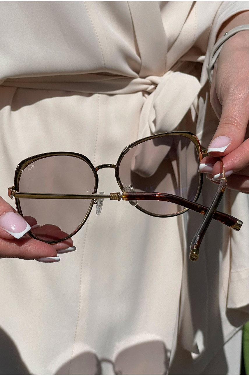 Очки женские золотистого цвета 66-45 179396 Очки женские золотистого цвета 66-45 179396