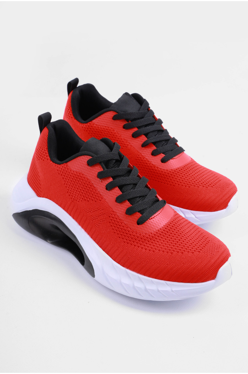 Кросівки чоловічі червоного кольору на шнурівці 1071-4 179483